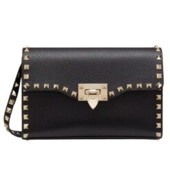 VALENTINO SMALL ROCKSTUD GRAINY CALFSKIN CROSSBODY BAG