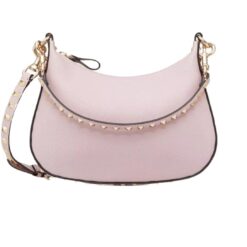 VALENTINO SMALL ROCKSTUD HOBO BAG IN GRAINY CALFSKIN