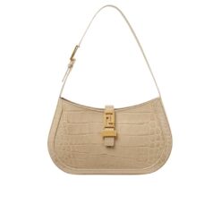 VERSACE CROC-EFFECT GRECA GODDESS HOBO BAG