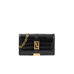VERSACE CROC-EFFECT GRECA GODDESS MINI BAG