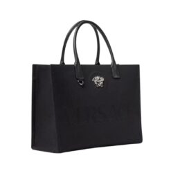 VERSACE LA MEDUSA CANVAS LARGE TOTE BAG