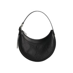 MARINE SERRE MOONOGRAM VEGETABLE TANNED LEATHER MINI ECLIPS BLACK