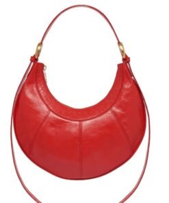 MARINE SERRE EMBOSSED LEATHER ECLIPS CROSSBODY RED