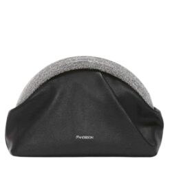 JWA BUMPER-CLUTCH - LEATHER MINI BAG WITH CRYSTALS