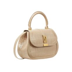 VERSACE CROC-EFFECT GRECA GODDESS TOP HANDLE BAG