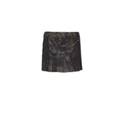PRADA STUDDED NAPPA LEATHER PATCHWORK SKIRT