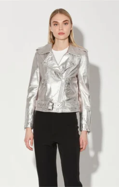 Allison Jacket, Silver Leather