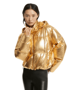 Gold Leather Jacket Women
