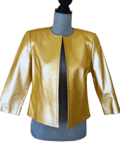 Gold Leather Jacket Women