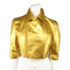 gold nappa leather jacket - Front View