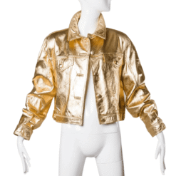 Gold Leather Jacket Women