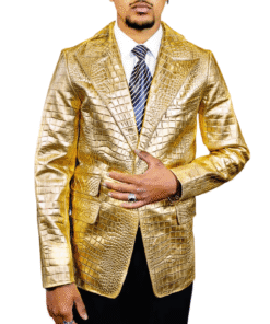 Gold Leather Coat Men