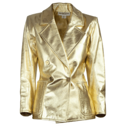 Gold Leather Coat Women