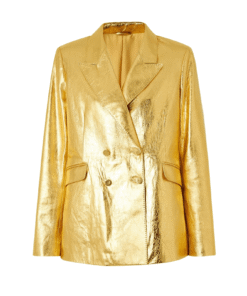 Gold Leather Coat Women