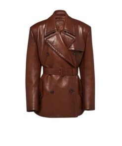 PRADA DOUBLE BREASTED LEATHER JACKET