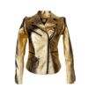 cropped leather jacket - Front View