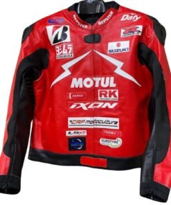 SUZUKI MOTORBIKE RACING LEATHER JACKET RED