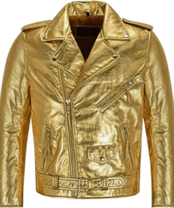 Gold Leather Jacket Women