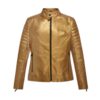 gold moto jacket women - Front View