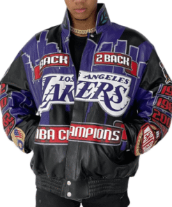 Los Angeles Lakers 2001 Championship Genuine Leather Jacket, Back2Back Los Angeles Lakers NBA Champions NBA Western Conference Gifts for Him