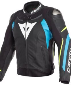 DAINESE SUPER SPEED 3 PERFORATED LEATHER JACKET BLACK, YELLOW & BLUE