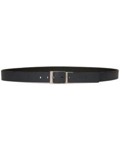 BALLY DRESS BELT IN MIDNIGHT AND BLACK LEATHER