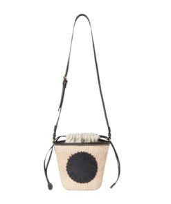 STELLA MCCARTNEY LOGO RAFFIA CROSSBODY BAG