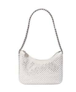 STELLA MCCARTNEY FALABELLA CRYSTAL MESH MINI ZIPPED SHOULDER BAG
