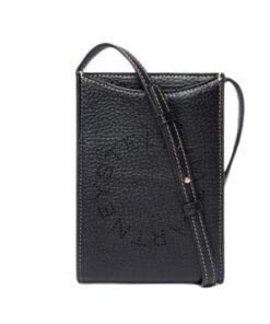 STELLA MCCARTNEY LOGO GRAINY ALTER MAT CROSSBODY PHONE POUCH