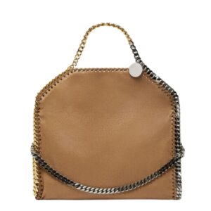STELLA MCCARTNEY FRAYME STUDDED GRAINY ALTER MAT MEDIUM FLAP SHOULDER BAG