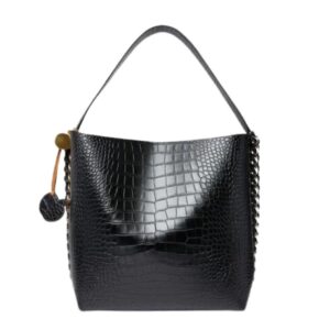 STELLA MCCARTNEY FRAYME CROC-EFFECT EMBOSSED TOTE BAG