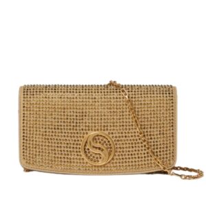 STELLA MCCARTNEY S-WAVE SEQUINNED WALLET ON STRAP