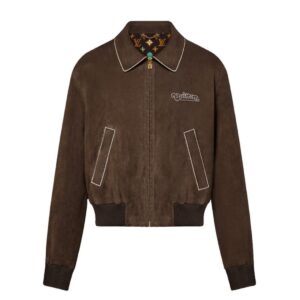 LOUIS VUITTON EMBROIDERED SUEDE CALFSKIN BOMBER