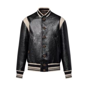 LOUIS VUITTON GRAPHIC LEATHER VARSITY JACKET