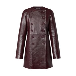 LOUIS VUITTON LEATHER PLEAT COAT