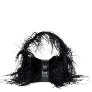 PROENZA PARK SHOULDER BAG IN NYLON WITH FEATHERS BLACK