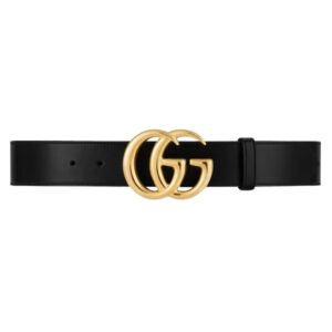 GUCCI GG MARMONT LEATHER BELT WITH SHINY BUCKLE