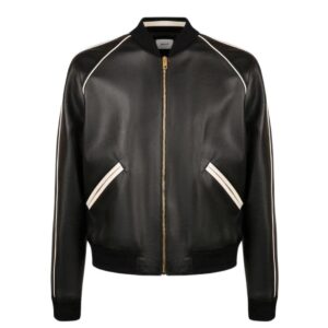 BALLY BOMBER IN BLACK LEATHER