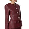 leather hourglass jacket women - Product View
