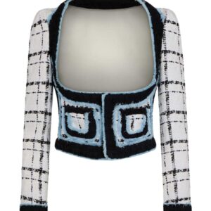 DSQUARED2 BOUCLÉ LONG SLEEVES CORSET BLAZER
