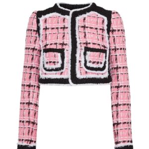 DSQUARED2 BOUCLÉ LONG SLEEVES CROPPED BLAZER