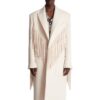 BALMAIN UNISEX LONG FRINGED WOOL AND CASSHMERE COAT - Product View