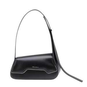 SANTONI BLACK LEATHER THEPLUTO BAG