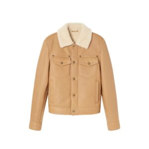 VERSACE SHEARLING LEATHER BLOUSON JACKET