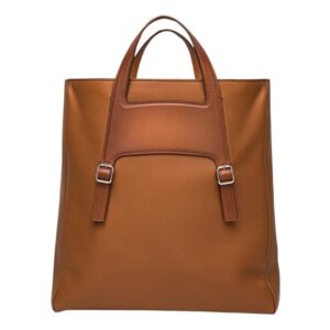 SANTONI BROWN LEATHER LAPTOP BAG