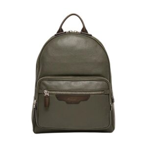 SANTONI GREEN TUMBLED LEATHER BACKPACK