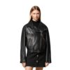 designer leather biker jacket - Front View
