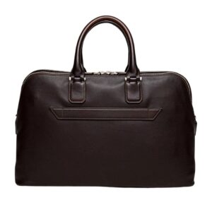 SANTONI BROWN LEATHER LAPTOP BAG