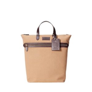 RALPH LAUREN LEATHER TRIM CANVAS TOTE