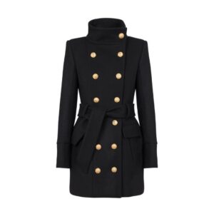 BALMAIN OFFICER COAT WITH BELT